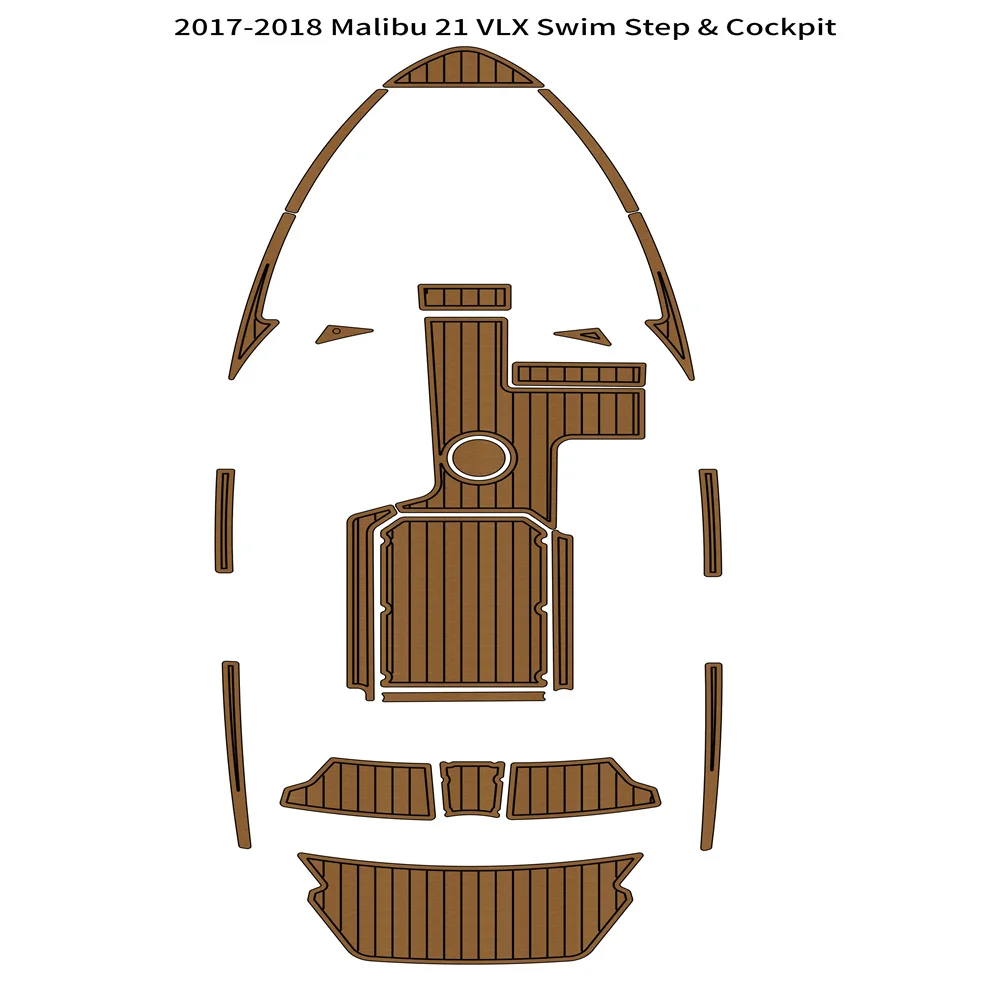 

2017-2018 Malibu 21 VLX Swim Step Cockpit Boat EVA Faux Foam Teak Deck Floor Pad