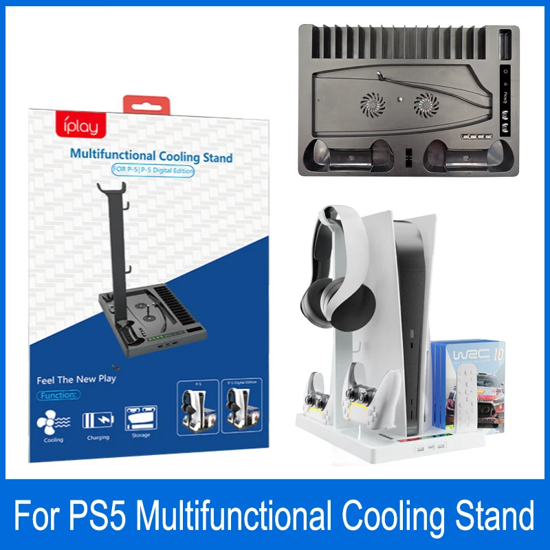 

NEW HBP-271 For Ps5 Stand Cooling Station With Cooling Fan Dual Controllers Charger For Playstation 5 Game PS5 Accessories