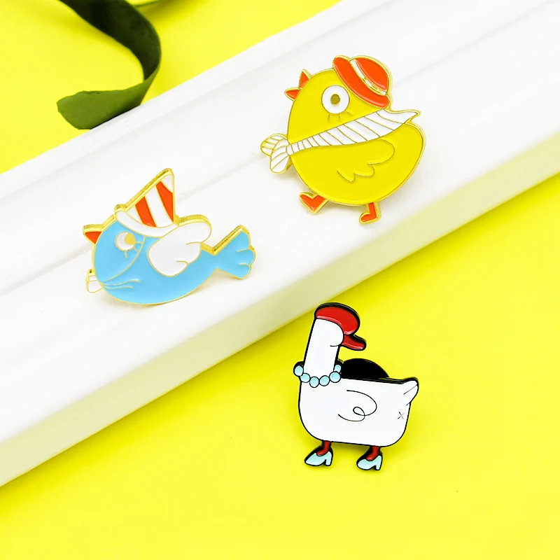 Cartoon Animal Enamel Pins Big White Goose Lady blue Bird Dove Seagull Chick Funny Brooches Lapel Jewelry Gift For Kid Friend
Cartoon Animal Enamel Pins Big White Goose Lady blue Bird Dove Seagull Chick Funny Brooches Lapel Jewelry Gift For Kid Friend