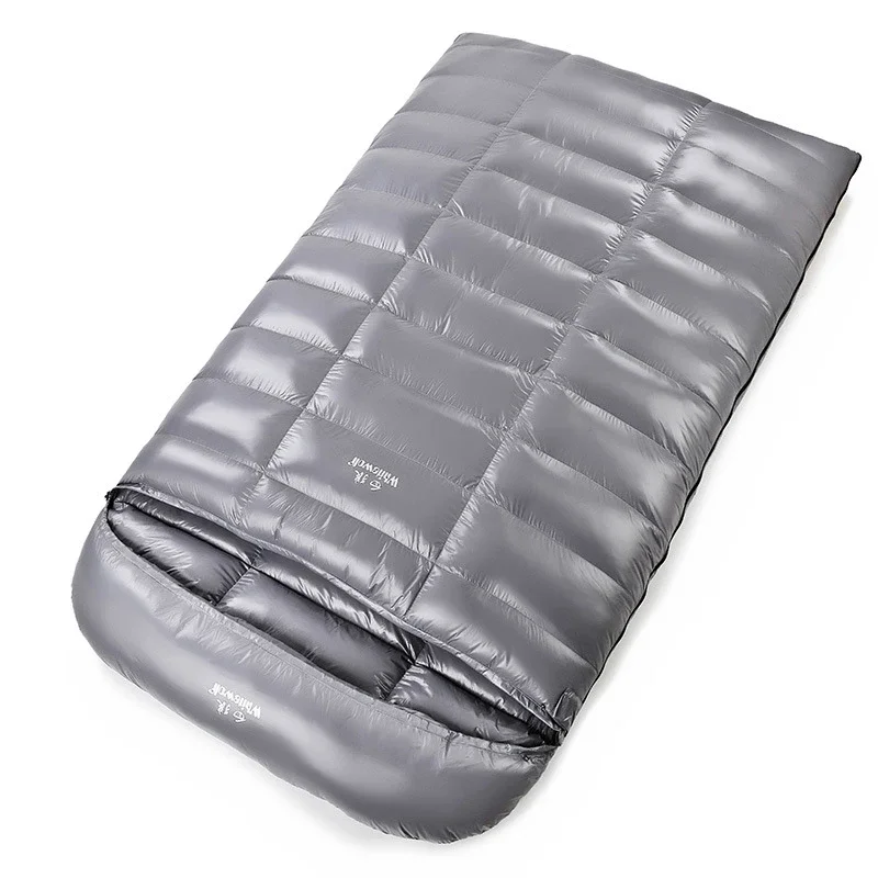 

Filling 1000g/1200g/1500g/2000g 220*130CM Ultralarge 2Person White Goose Down Adult Winter Sleeping Bag Outdoor Camping Envelope
