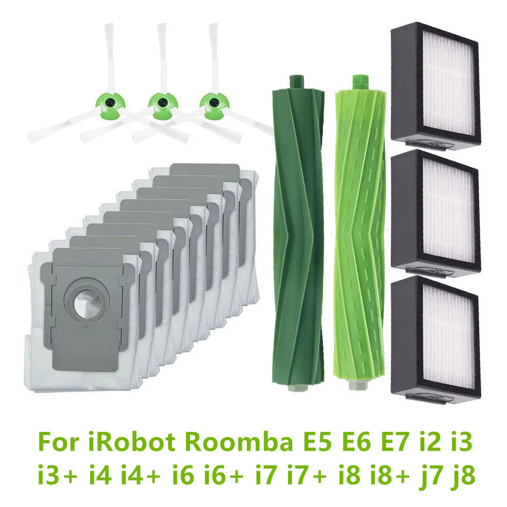 

16pcs/set HEPA Filters Dust Bags Main Brushes Side Brush For iRobot Roomba E5 E6 E7 i2 i3 i3+ i4 i4+ i6 i6+ i7 i7+ i8 i8+ j7 j8