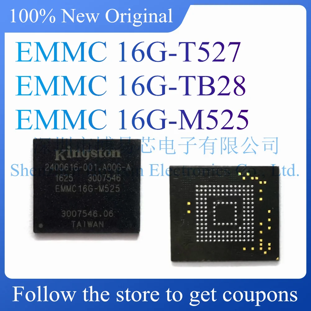 

NEW EMMC 16G-T527 EMMC 16G-TB28 EMMC 16G-M525 Original genuine EMMC 16GB memory chip. Package BGA-153