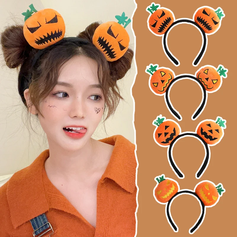 

Halloween Devil Pumpkin Headbands Girls Festival Hair Hoops Cute Styling Tools Bezel Headwear Fashion Headdress Accessories