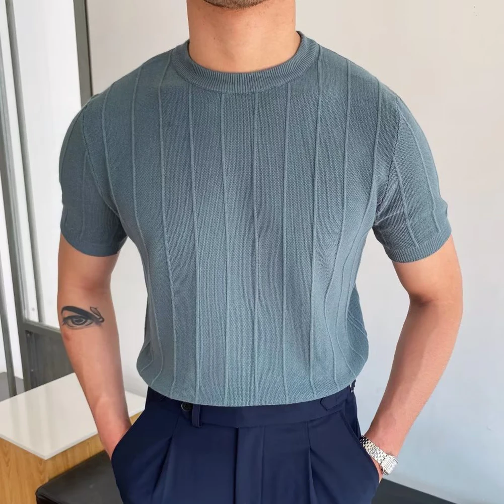 Men T Shirt T Shirt Business Casual Knit Korean Men Round Neck Short Sleeve Solid Color Summer Thin Top For Men
Men T Shirt T Shirt Business Casual Knit Korean Men Round Neck Short Sleeve Solid Color Summer Thin Top For Men