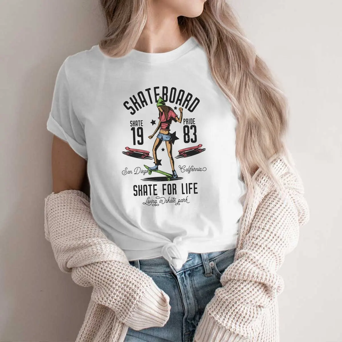 Skateboard Girl Skate For Life Hipster Polyester TShirts Skateboard Momen Harajuku Tops T Shirt Round Neck
Skateboard Girl Skate For Life Hipster Polyester TShirts Skateboard Momen Harajuku Tops T Shirt Round Neck