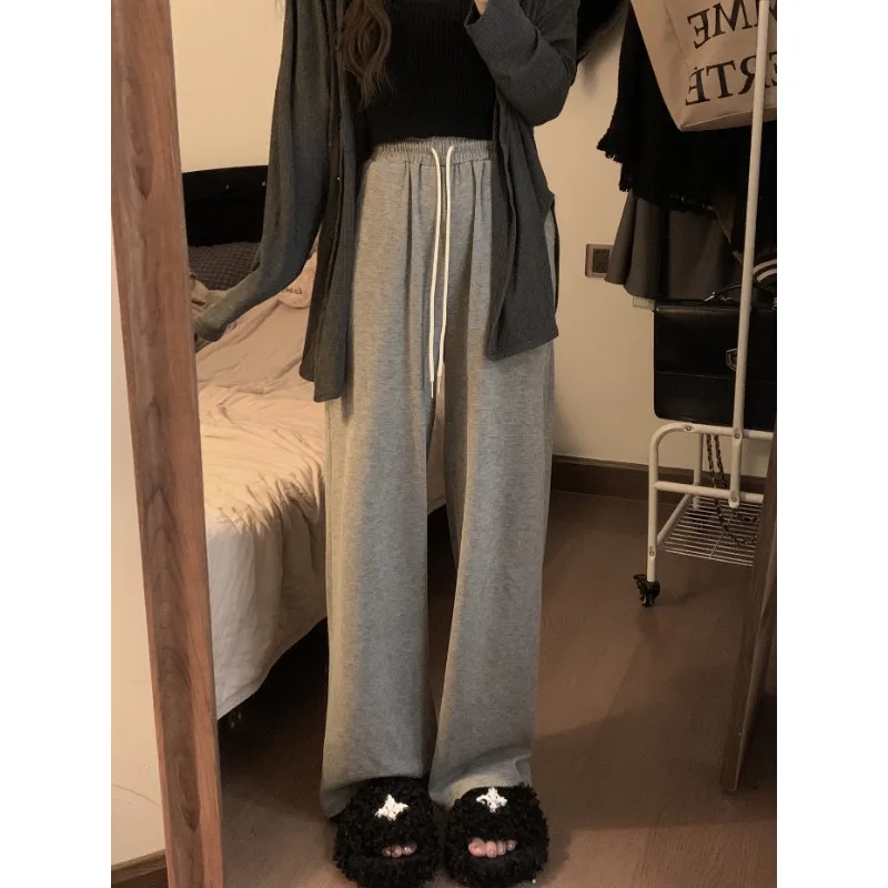Women's Pant Solid Straight Tube Wide Leg Pants Tie Up Sports Drape Pant Fashionable Casual Autumn/Winter New Pants Lady Clothes
Women's Pant Solid Straight Tube Wide Leg Pants Tie Up Sports Drape Pant Fashionable Casual Autumn/Winter New Pants Lady Clothes