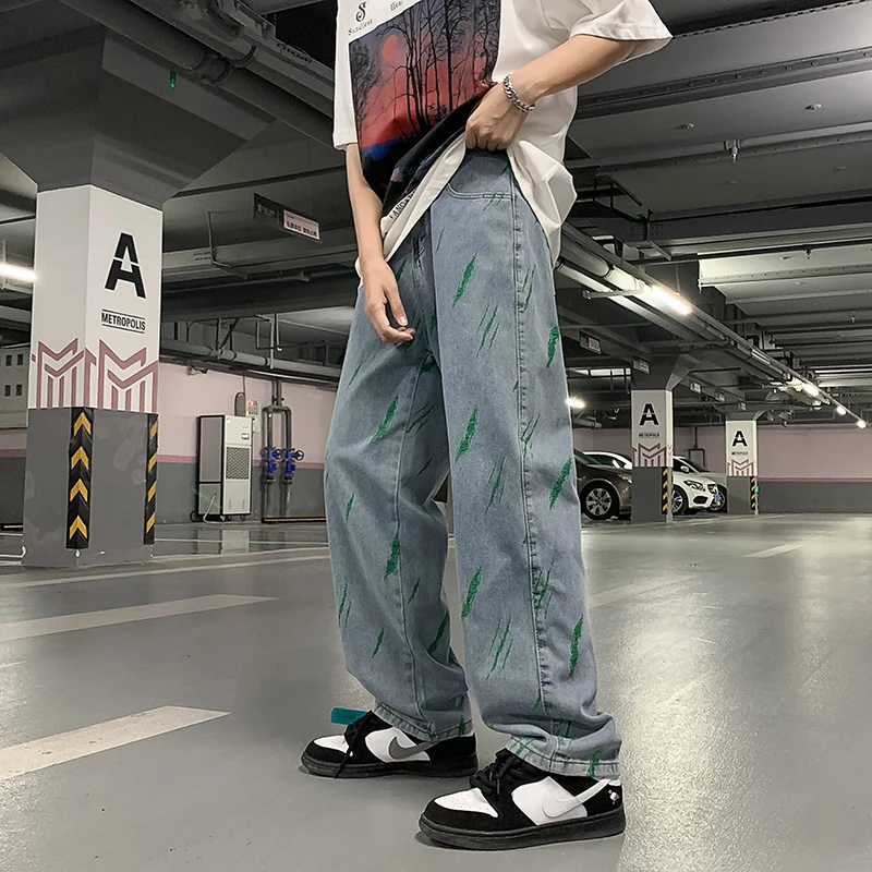 2022 New Men's Jeans Fashion Plus Size Printing Wide Leg Straight Pants Y2K Streetwear Hip Hop Loose Casual Pants S-3XL
2022 New Men's Jeans Fashion Plus Size Printing Wide Leg Straight Pants Y2K Streetwear Hip Hop Loose Casual Pants S-3XL