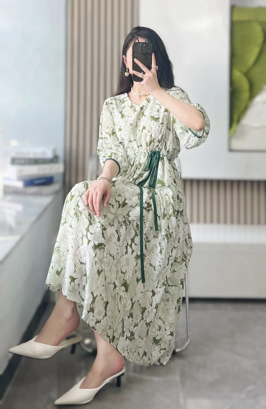 2023 Spring/Summer Fashion New Women's Clothing Printed Loose Drawstring Lace-up Dress 0730
2023 Spring/Summer Fashion New Women's Clothing Printed Loose Drawstring Lace-up Dress 0730