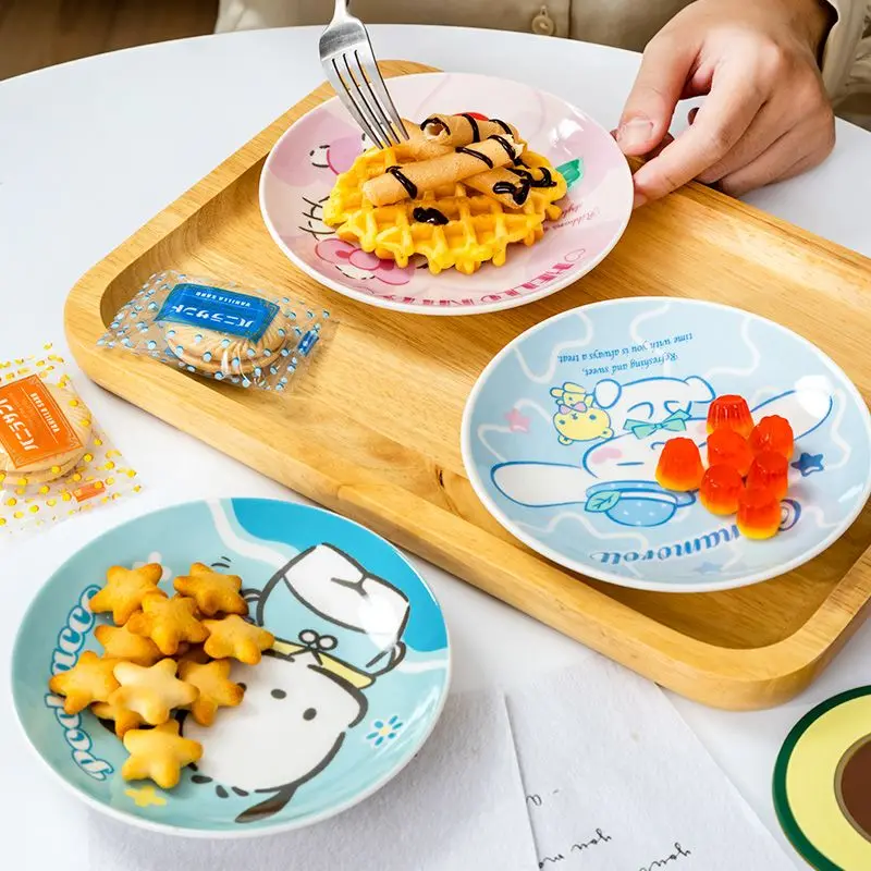 Hello Kitty Cinnamoroll Anime Kawaii Sanrio Ceramic Plate Cute Kuromi Cartoon Home Fruit Dessert Plate Lovely Toys for Kids
Hello Kitty Cinnamoroll Anime Kawaii Sanrio Ceramic Plate Cute Kuromi Cartoon Home Fruit Dessert Plate Lovely Toys for Kids
