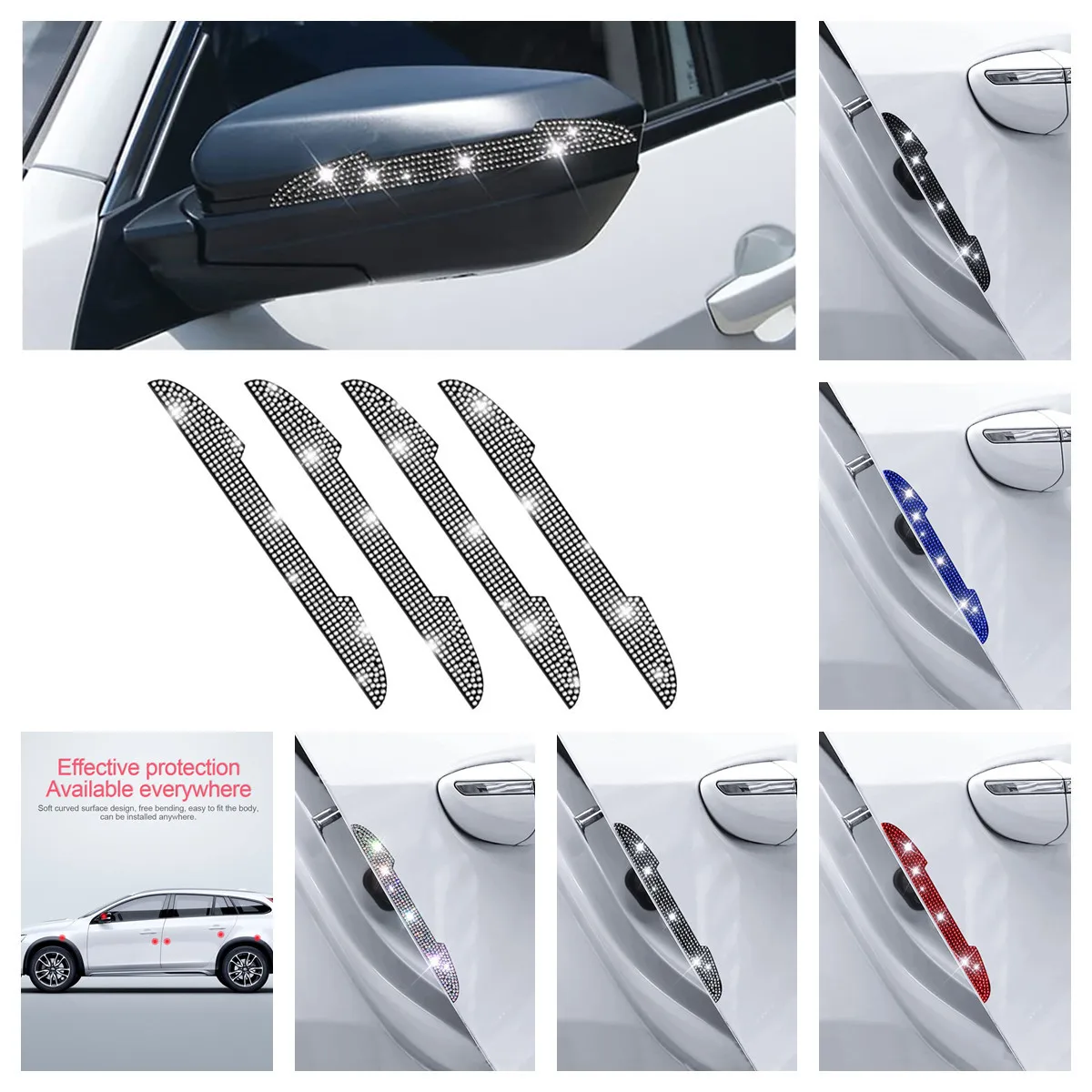 2/4pcs Universal Handle Car Rearview Mirror Door Edge Protector Rhinestone Crystal Bling Decoration Sticker Decal
2/4pcs Universal Handle Car Rearview Mirror Door Edge Protector Rhinestone Crystal Bling Decoration Sticker Decal