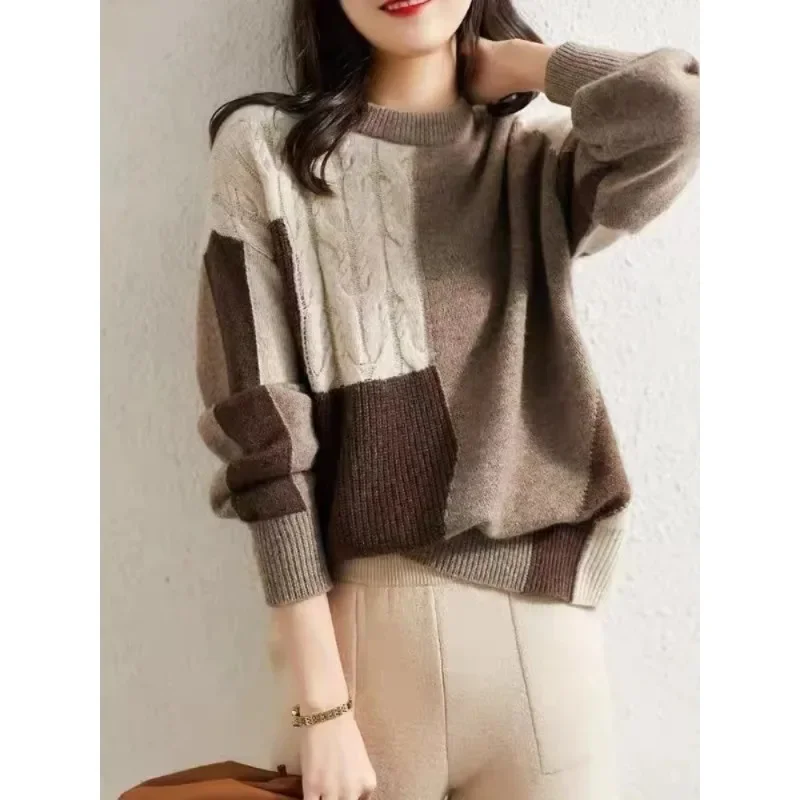 Женский свитер с круглым вырезом, модный Свободный вязаный пуловер, Женский Повседневный Топ оверсайз с длинным рукавом, Осень-зима N171
Женский свитер с круглым вырезом, модный Свободный вязаный пуловер, Женский Повседневный Топ оверсайз с длинным рукавом, Осень-зима N171