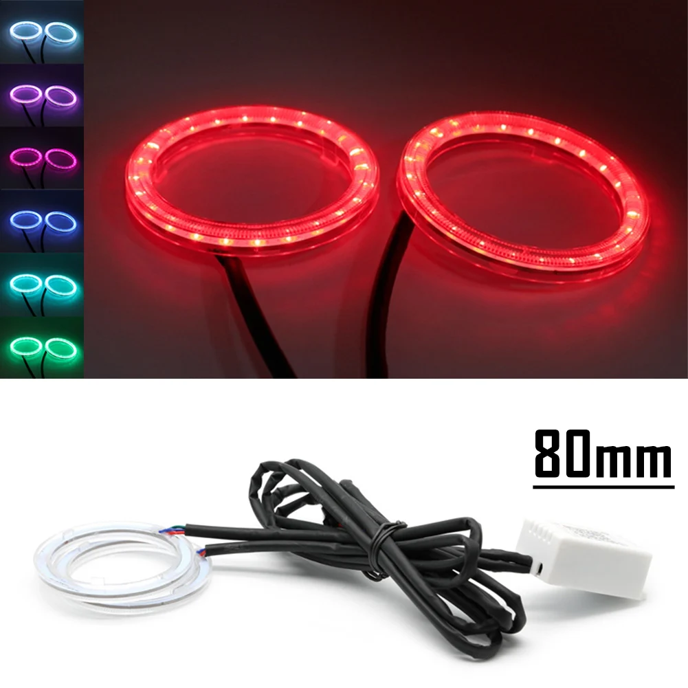 1Pair 80MM RGB Colorful COB Car Headlight Angel Eyes Light LED Halo Rings Lamp Kits
1Pair 80MM RGB Colorful COB Car Headlight Angel Eyes Light LED Halo Rings Lamp Kits