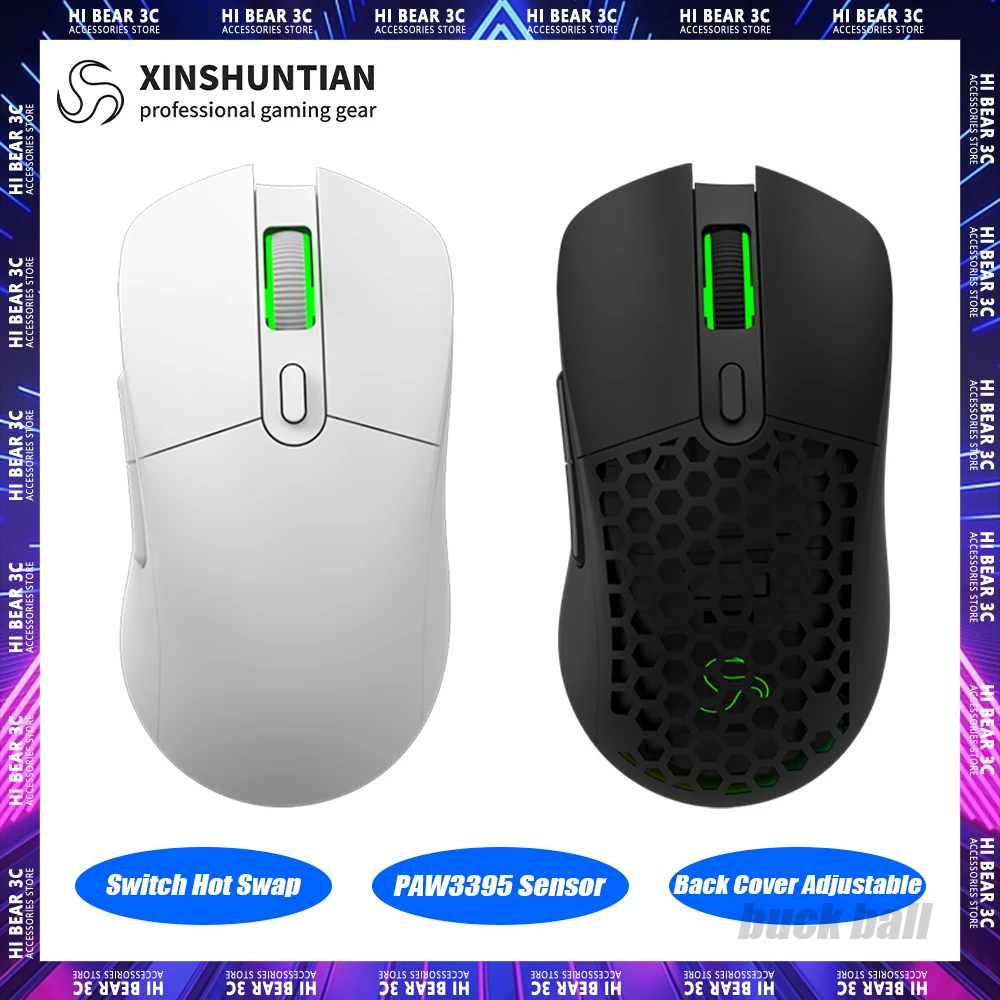 XINSHUNTIAN G820Pro Wireless Mouse PAW3395 Sensor RGB Light Hot Swap Switch Adjustable FPS Gaming Mouse Gamer Accessories Gifts
XINSHUNTIAN G820Pro Wireless Mouse PAW3395 Sensor RGB Light Hot Swap Switch Adjustable FPS Gaming Mouse Gamer Accessories Gifts