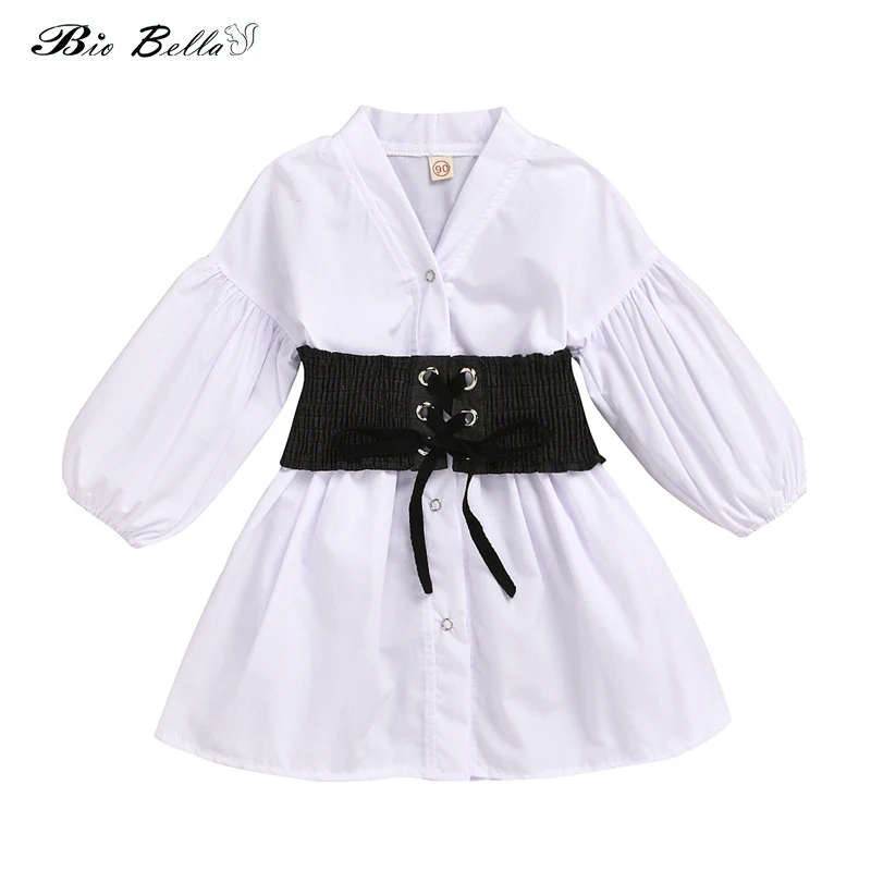 White Dress for Girls Long Sleeve Girl Dresses with Waist Belt Cotton Clothing Kids Girl Party Clothes
White Dress for Girls Long Sleeve Girl Dresses with Waist Belt Cotton Clothing Kids Girl Party Clothes