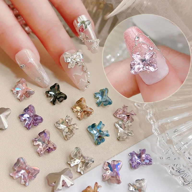 5Pcs Luxury Aurora Butterfly Pointed Bottom Glass Crystal Nail Art Rhinestones 3D Shiny Fingernail DIY Decoration Accessories
5Pcs Luxury Aurora Butterfly Pointed Bottom Glass Crystal Nail Art Rhinestones 3D Shiny Fingernail DIY Decoration Accessories