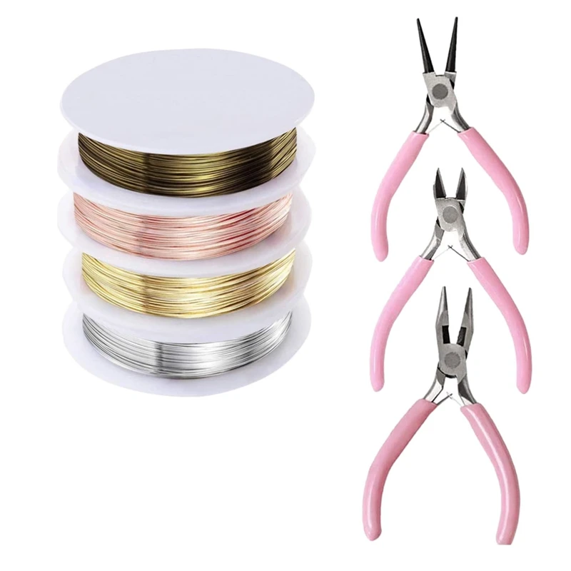 

7 Pcs Jewelry Pliers Tool Set Jewelry Making Tools Kit With Beading Wire For Jewelry Beading Repair Making Supplies