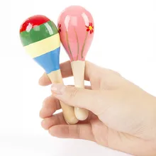 1pc Baby Kid Wooden Ball Toy Sand Hammer Rattle Musical Instrument Percussion Infant Dropshipping Support