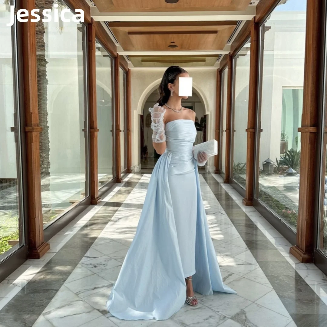 Jessica Light Blue Prom Dress Mermaid Satin Cape Dubai Saudi Arabia Evening Dress فساتين السهرة Formal Occasions Party Dress
Jessica Light Blue Prom Dress Mermaid Satin Cape Dubai Saudi Arabia Evening Dress فساتين السهرة Formal Occasions Party Dress