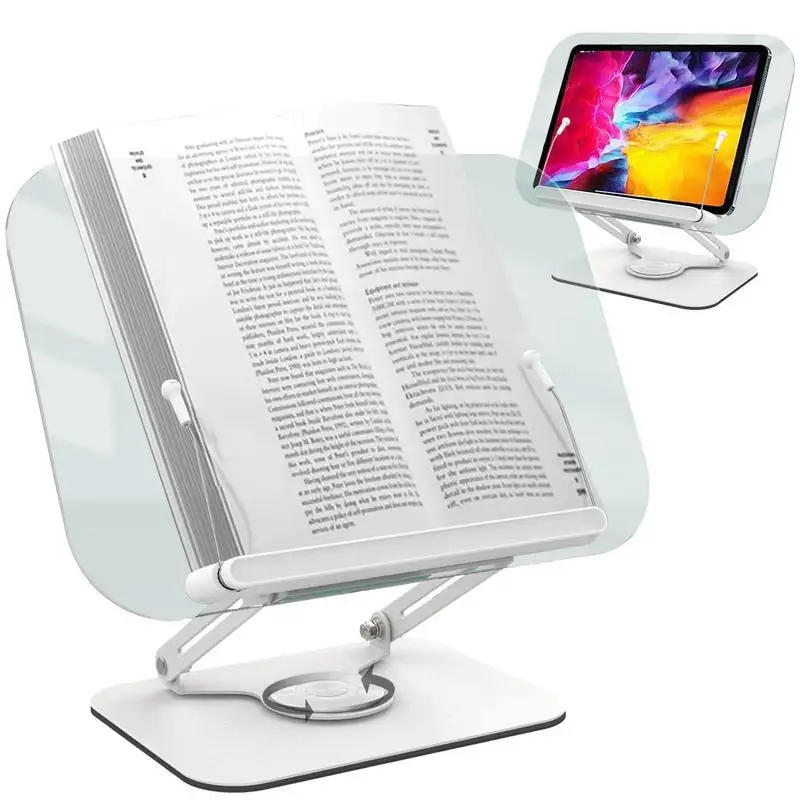 

Book Stand Acrylic Clear Holder Folding Desk Riser For Books Page Clipping Book Accessories For Holding Tablets Magazines