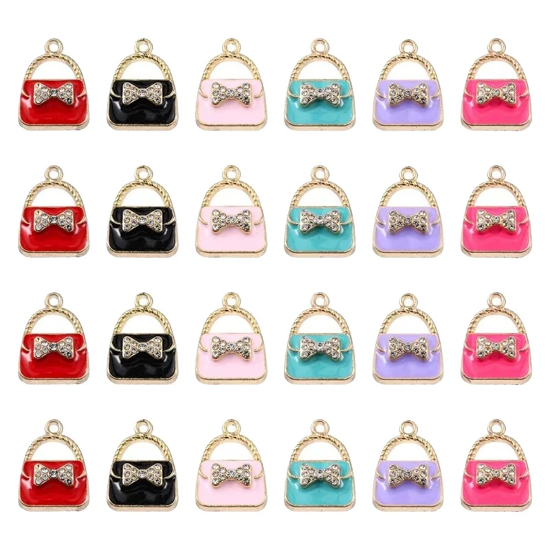 60 Pieces 6 Colors Enamel Bow Tote Charm Crystal Rhinestone LightGold Small Tote Charm for Jewelry
60 Pieces 6 Colors Enamel Bow Tote Charm Crystal Rhinestone LightGold Small Tote Charm for Jewelry