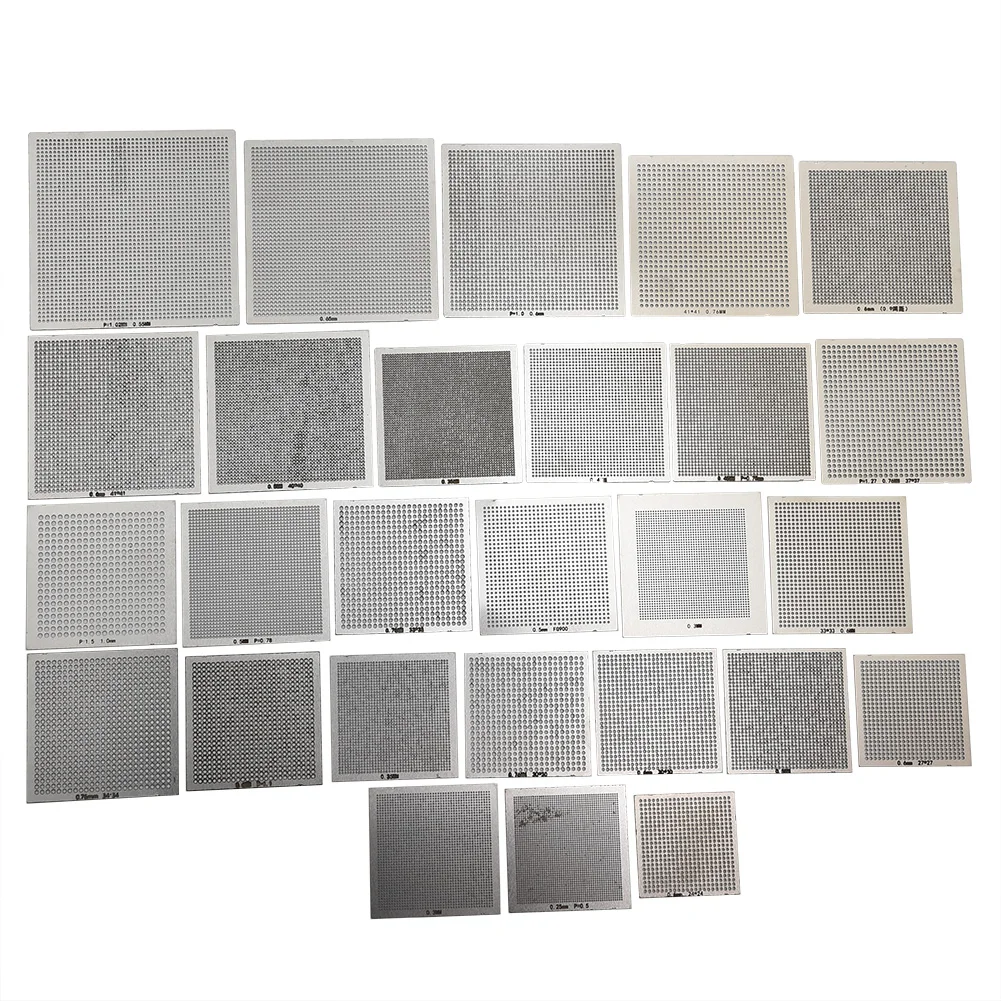 Set BGA Reballing Rework Net Pack Universal Stencil Directly Heat Parts Replaces Rework Steel Silver Replacement
Set BGA Reballing Rework Net Pack Universal Stencil Directly Heat Parts Replaces Rework Steel Silver Replacement