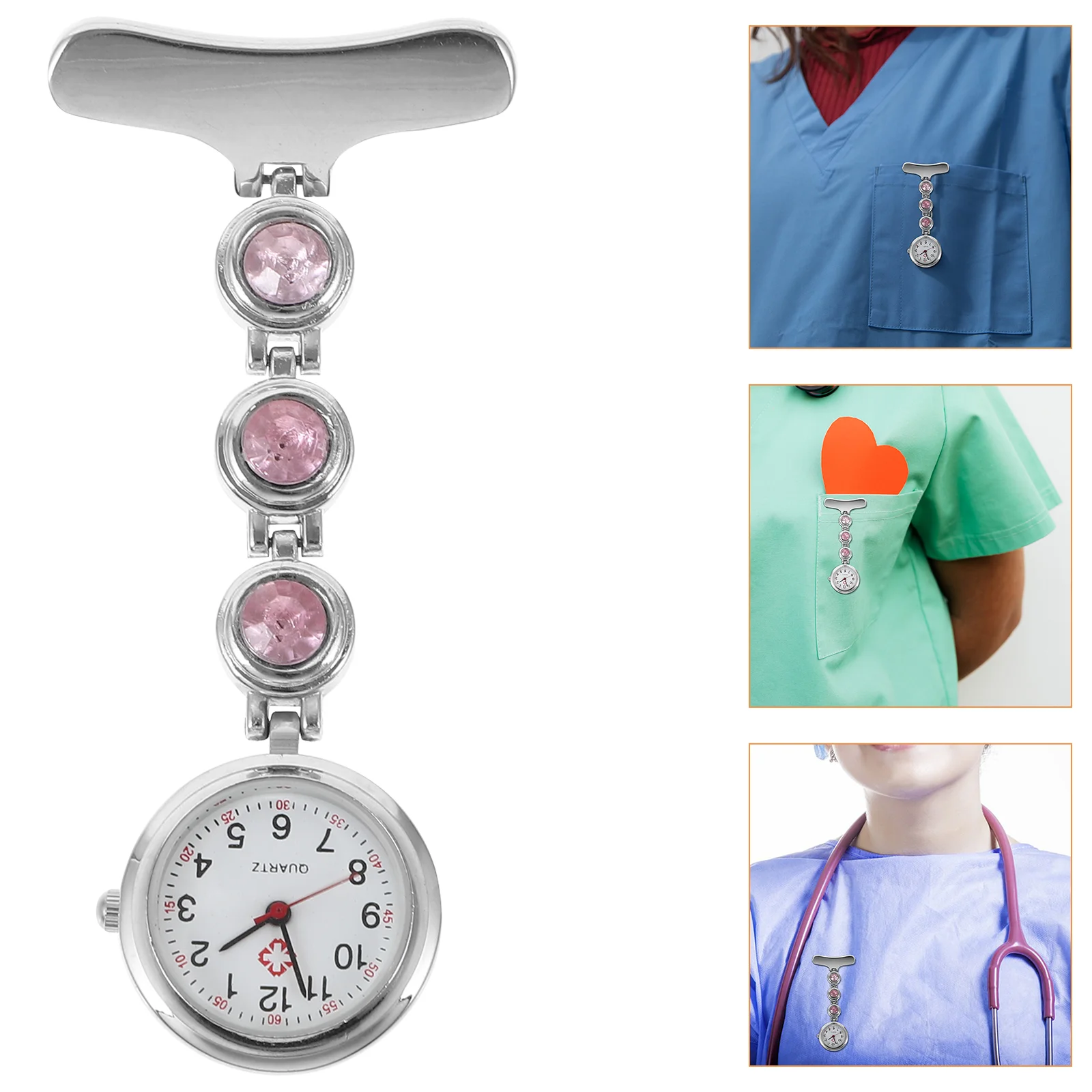 

Creative Nurse Table Clip on Fob Watch Backpack Digital Nurses Watches Lapel Alloy