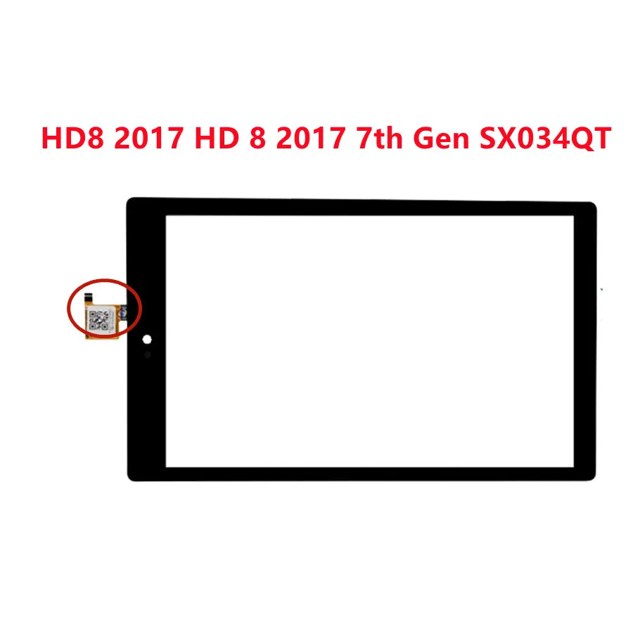 

New 8" Touch For Amazon Kindle Fire HD8 2017 HD 8 2017 7th Gen SX034QT Touch Screen Digitizer Panel Sensor Glass Lens Replace