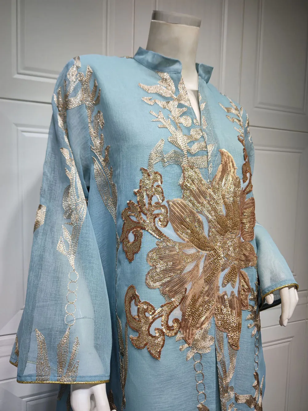 Maxi Dress Golden Sequins Embroidery Green White Abaya Woman Muslim Female Jalabiya Arabic Elegant Clothing Long Sleeves 258 Mallzona Sf627656ccf464aa993a54d6d84fe7582U Maxi Dress Golden Sequins Embroidery Green White Abaya Woman Muslim Female Jalabiya Arabic Elegant Clothing Long Sleeves Mallzona