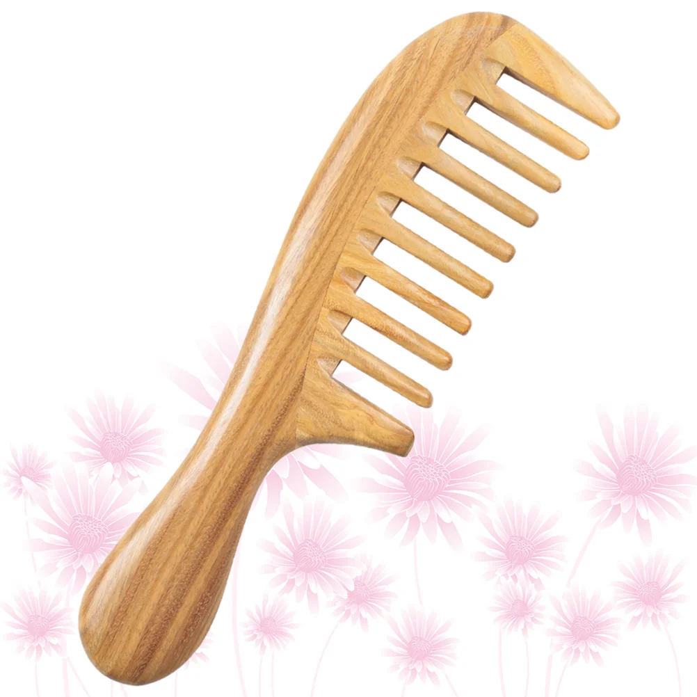 

1PC Wide Tooth Sandalwood Comb Anti-static Wooden Comb Household Hair Combs Portable Hairdressing Combs for Adults Girls