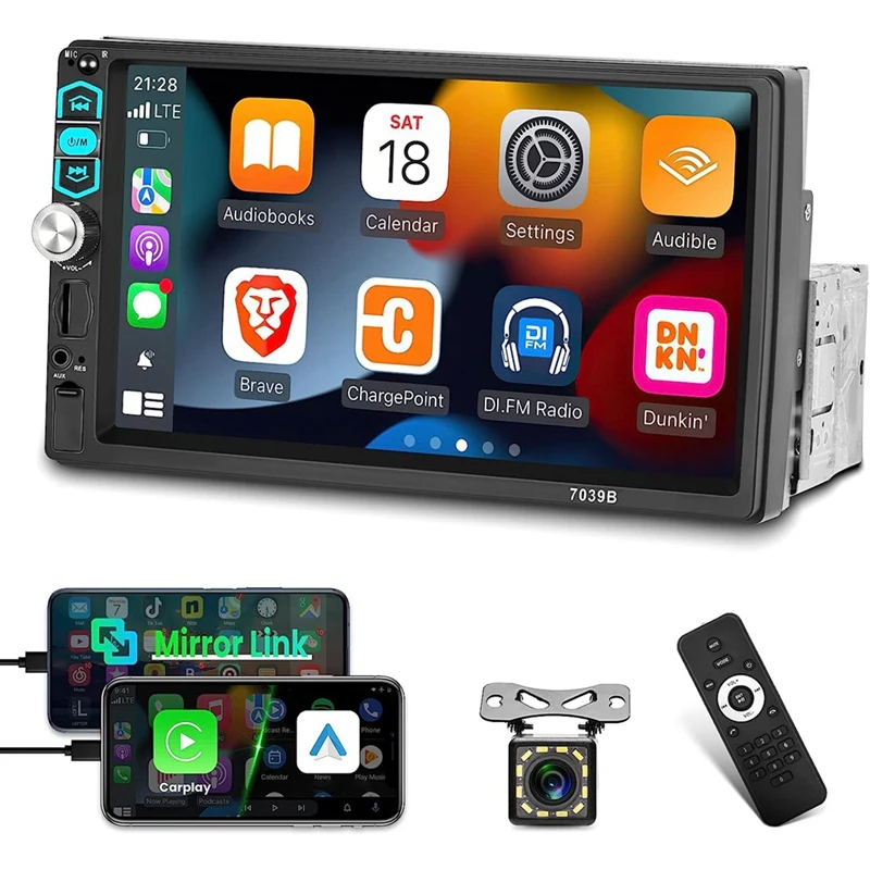 Carplay Android авто стерео 7-дюймовый сенсорный экран радио Mirror Link/Bluetooth/FM радио/резервная камера + микрофон
Carplay Android авто стерео 7-дюймовый сенсорный экран радио Mirror Link/Bluetooth/FM радио/резервная камера + микрофон