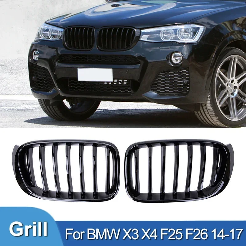 For BMW X3 X4 F25 F26 Car Front Bumper Grille Kidney Racing Grill 2014-2017 Glossy Black Single Line Slat Grilles Accessories
For BMW X3 X4 F25 F26 Car Front Bumper Grille Kidney Racing Grill 2014-2017 Glossy Black Single Line Slat Grilles Accessories