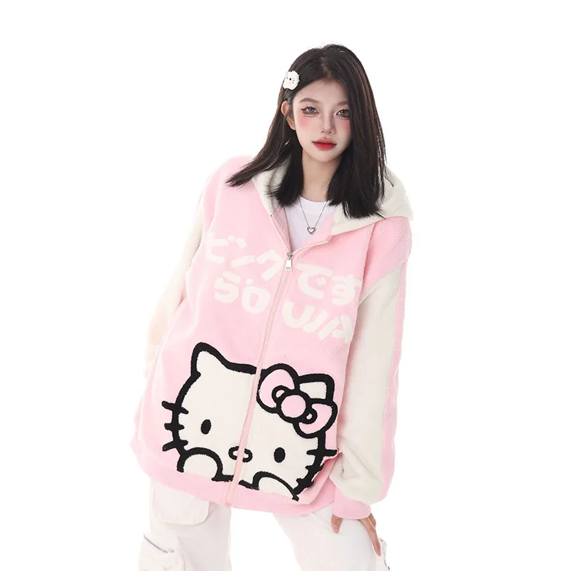 Kawaii Sanrioed Hellokittyed Autumn and Winter New Warm Lazy Style Hooded Jacket Cute Cartoon Girls Loose Long Sleeve Top
Kawaii Sanrioed Hellokittyed Autumn and Winter New Warm Lazy Style Hooded Jacket Cute Cartoon Girls Loose Long Sleeve Top