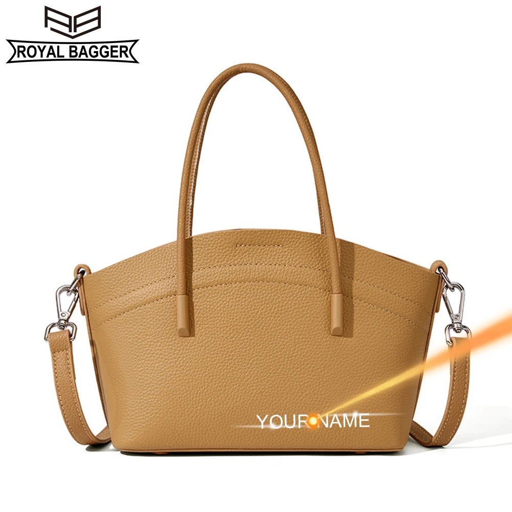 

Royal Bagger Commute Handbag for Women Fashion Genuine Cow Leather Casual Large Capacity Shoulder Crossbody Bag 2292