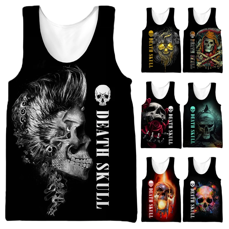 2023 New Fashion Skull Printed 3D Vest Men Summer Casual Tank Tops Halloween Horror Harajuku Streetwear Undershirt Cool Tops
2023 New Fashion Skull Printed 3D Vest Men Summer Casual Tank Tops Halloween Horror Harajuku Streetwear Undershirt Cool Tops