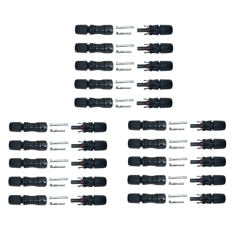 

15 Pairs Solar Male Female Connector 30A 1500V PV IP67 Photovoltaic Connection Plug Waterproof Replacement Spare Parts