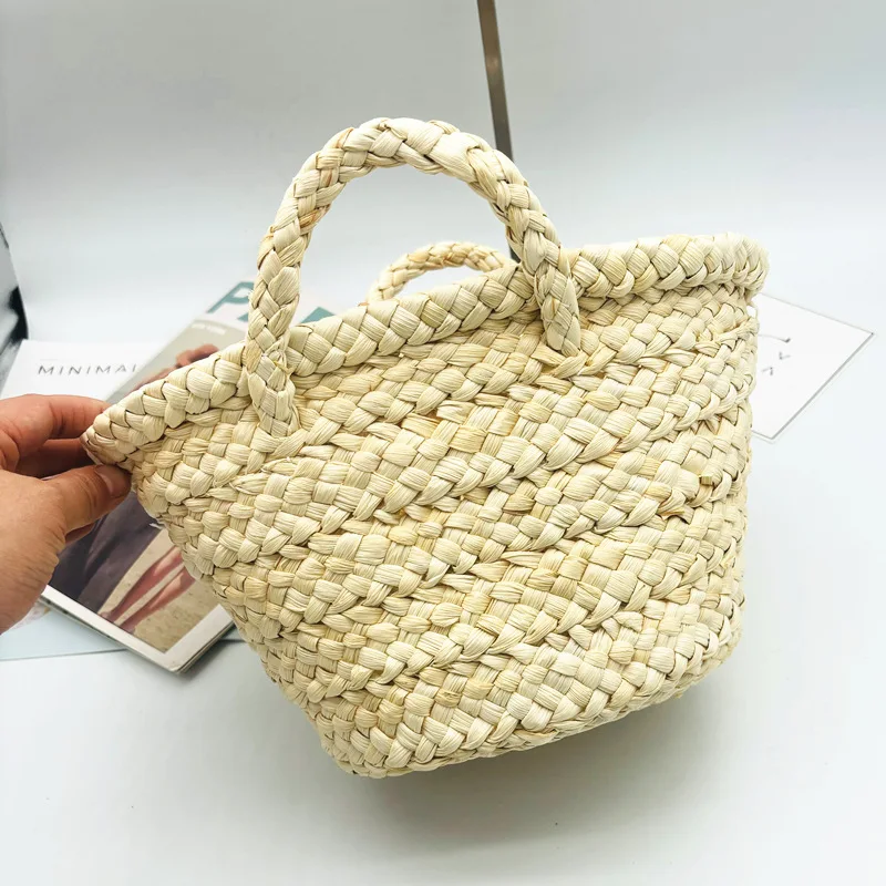 Summer Mini Woven Beach Tote - Handcrafted Straw Bag 1 Sf636c4e2606a4f6f8cb06b99c5296294G