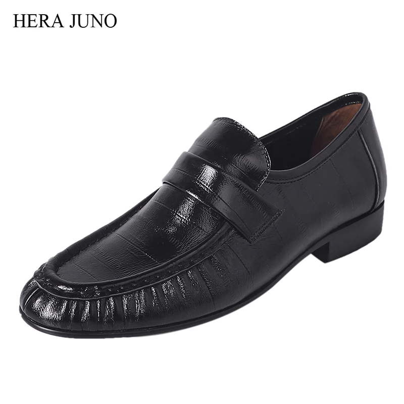 

HERA JUNO Women's Round Toe Loafers for Women Loafer Womens Genuine Leather Flats Woman Flat Ladies Dress Shoes Lady Dressy Shoe