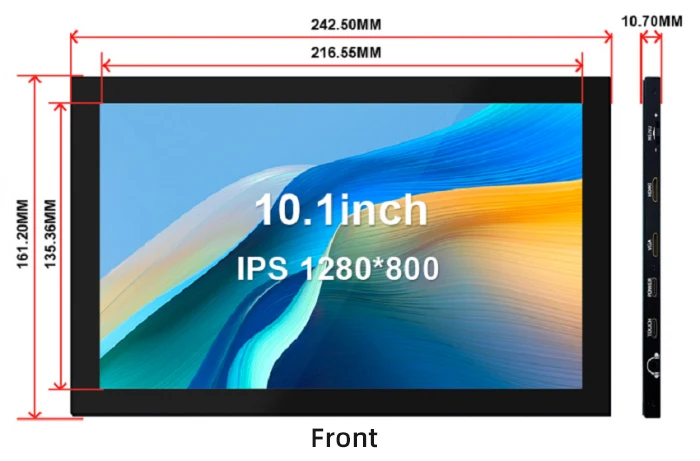 10.1 Inch IPS LCD for Raspberry Pi 5 / 4 Touch Screen 1024x600 / 1280x800 Display with Holder Monitor for Raspberry Pi 5 4B PC 10.1 Inch IPS LCD for Raspberry Pi 5 / 4 Touch Screen 1024x600 / 1280x800 Display with Holder Monitor for Raspberry Pi 5 4B PC