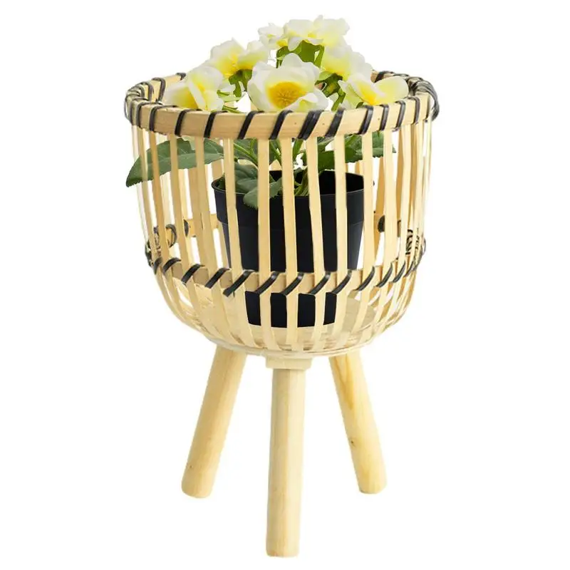Woven Plant Stand With Legs Handwoven Planter Basket Plant Stands For Indoor Plants Wooden Planter Holder With Handwoven Bamboo 
Woven Plant Stand With Legs Handwoven Planter Basket Plant Stands For Indoor Plants Wooden Planter Holder With Handwoven Bamboo