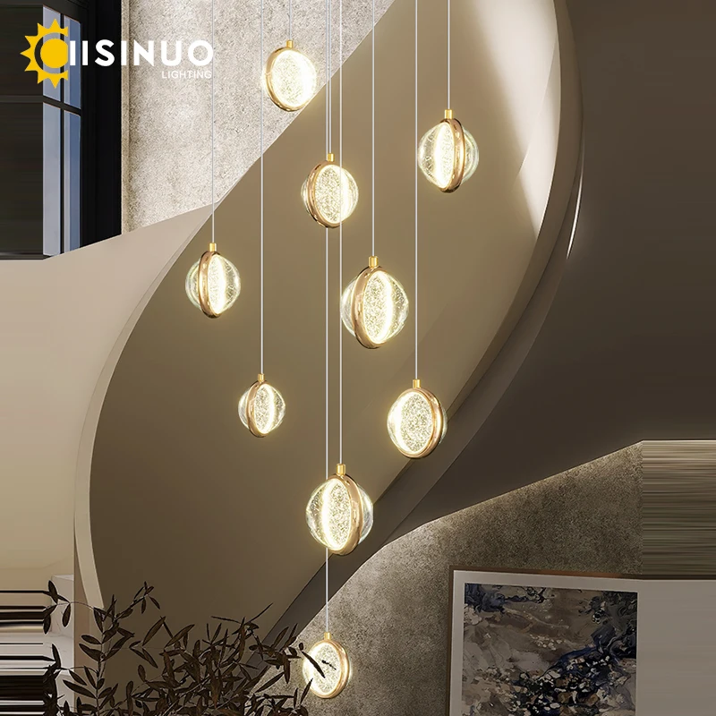Long Staircase Pendant lights Raindrop Ceiling Lamp Adjustable Hanging Crystal Balls Chandelier for Hallway Foyer Entryway Hotel
Long Staircase Pendant lights Raindrop Ceiling Lamp Adjustable Hanging Crystal Balls Chandelier for Hallway Foyer Entryway Hotel
