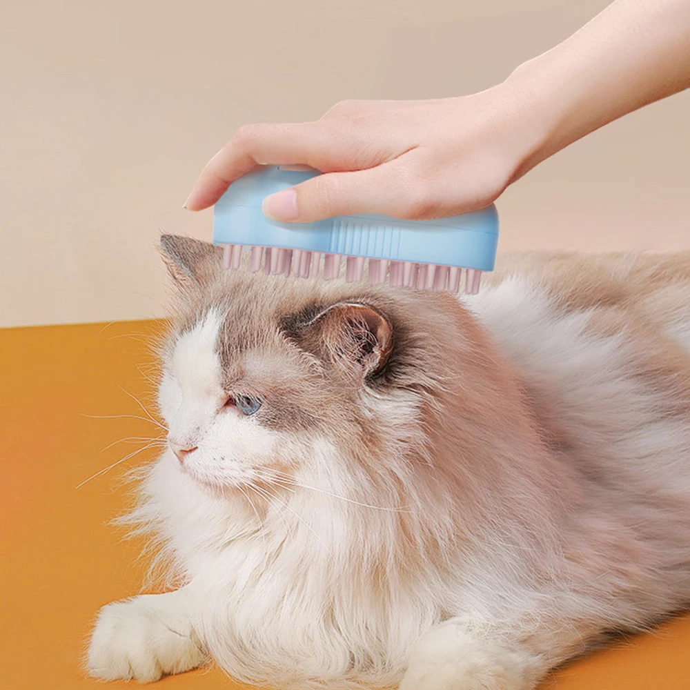 

Cat Steamy Brush Dog Massage Comb Built-in Electric Water Spray Soft Silicone Pet Hair Removal Grooming Brush Cat Accessories