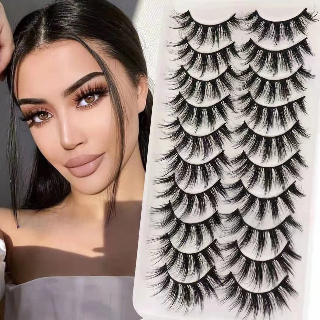 

Ten Pairs of False Eyelashes Faux Mink Thick Three-dimensional Multi-layer End Elongated Eye Lashes Beauty