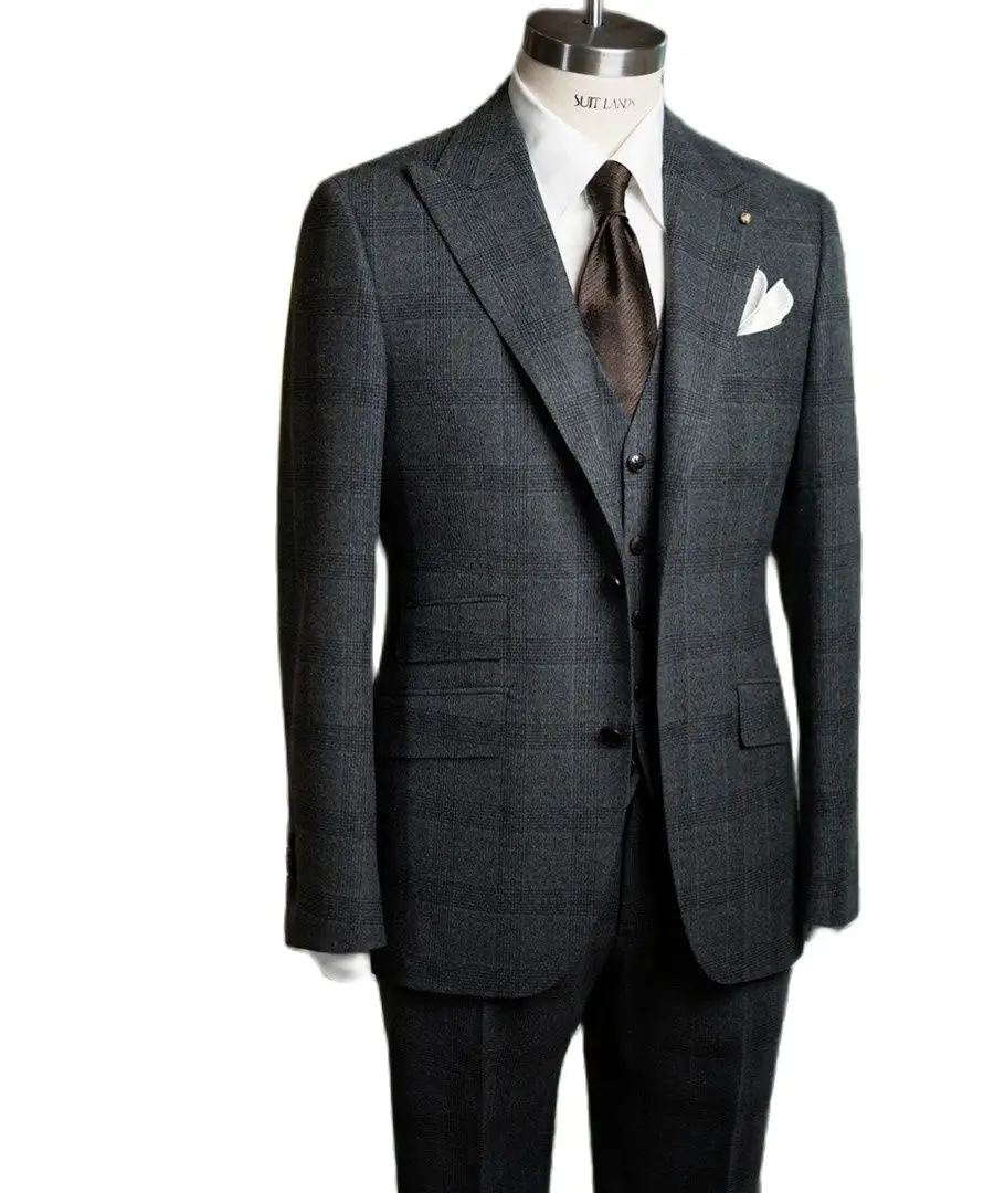 Dark Green Elegant Suits for Men 3PCS Blazer Vest Pants Customized Formal Party Full Men's Suit Business Wear Costume homme
Dark Green Elegant Suits for Men 3PCS Blazer Vest Pants Customized Formal Party Full Men's Suit Business Wear Costume homme