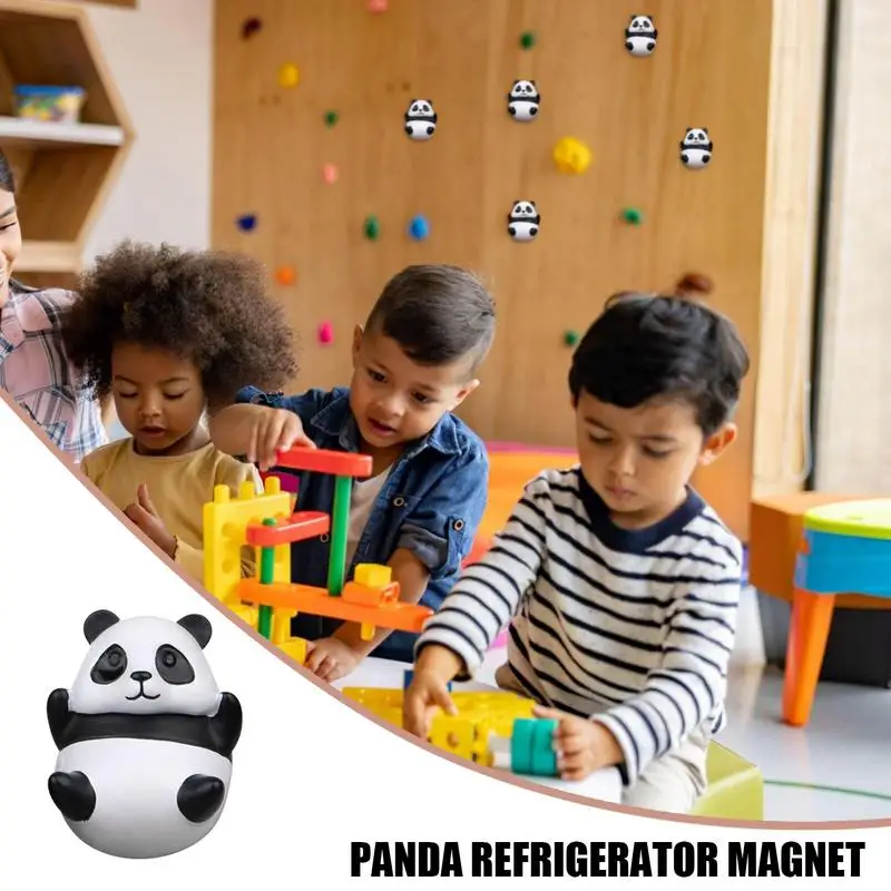 

Cartoon Panda Fridge Magnet Refrigerator Decoration Whiteboards Sticky Notes Holder Cute Panda Resin Figurine Office Home Decor