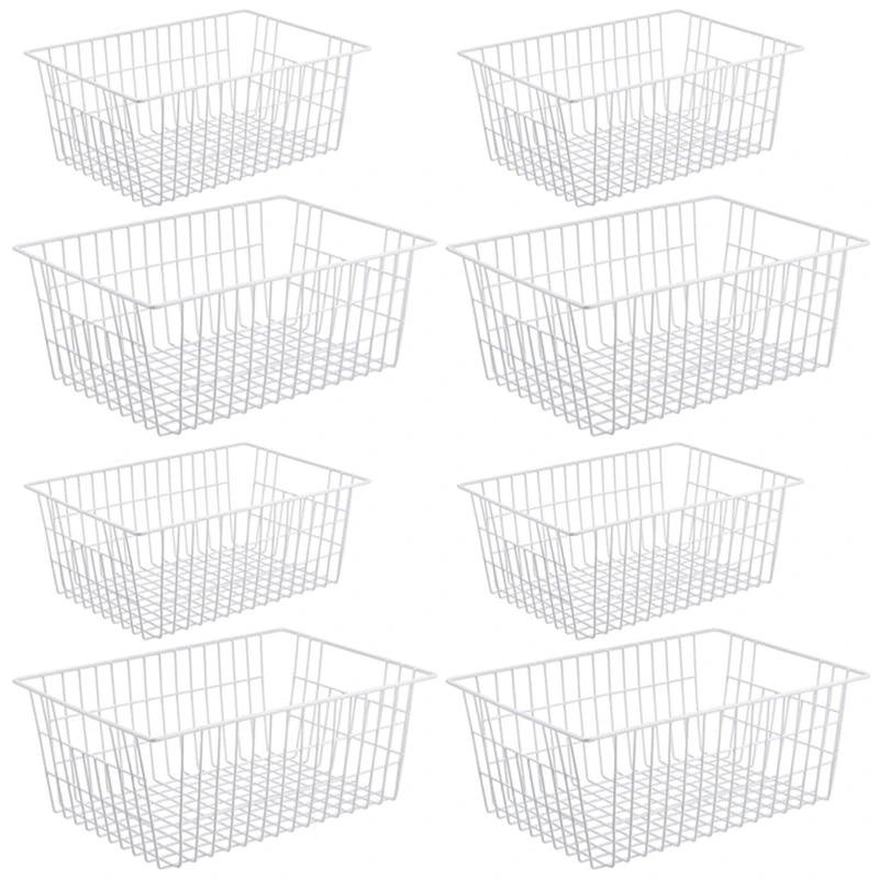 8 Pack Wire Storage Baskets, Farmhouse Metal Wire Basket Freezer Storage Organizer Bins With Handles(White)
8 Pack Wire Storage Baskets, Farmhouse Metal Wire Basket Freezer Storage Organizer Bins With Handles(White)