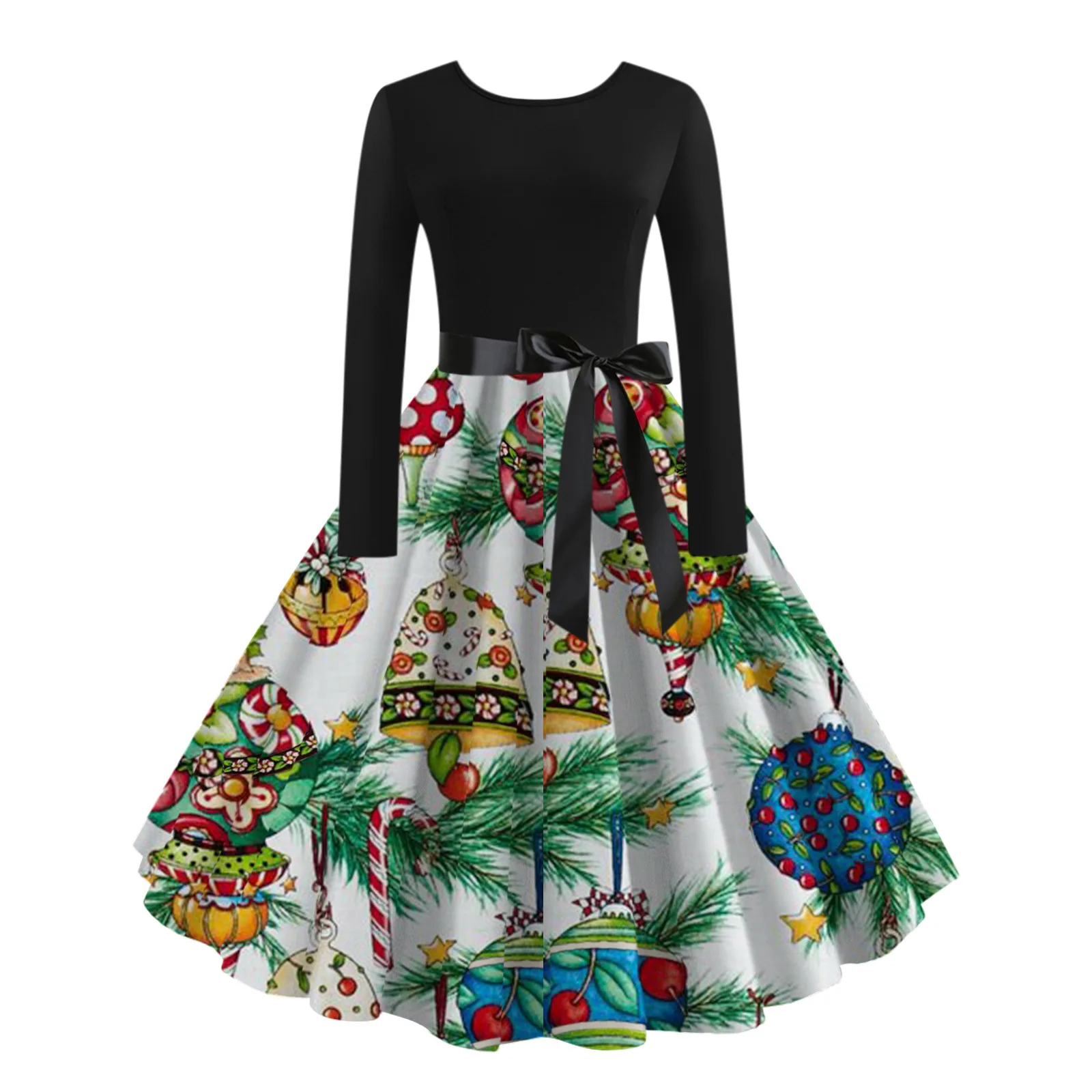 High-quality Ladies Vintage Christmas Holiday A-line Dress Printed Round Neck Long Sleeved Dress Women's Christmas Holiday Dress
High-quality Ladies Vintage Christmas Holiday A-line Dress Printed Round Neck Long Sleeved Dress Women's Christmas Holiday Dress