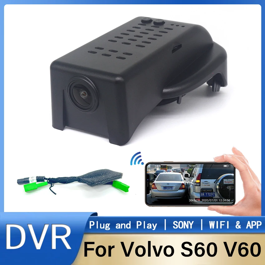 

4K HD 2160P New Plug and Play WIFi Car DVR Video Recorder Dual Lens Dash Cam For Volvo S60 V60 2018 2019 2020 2021 2022 DashCam