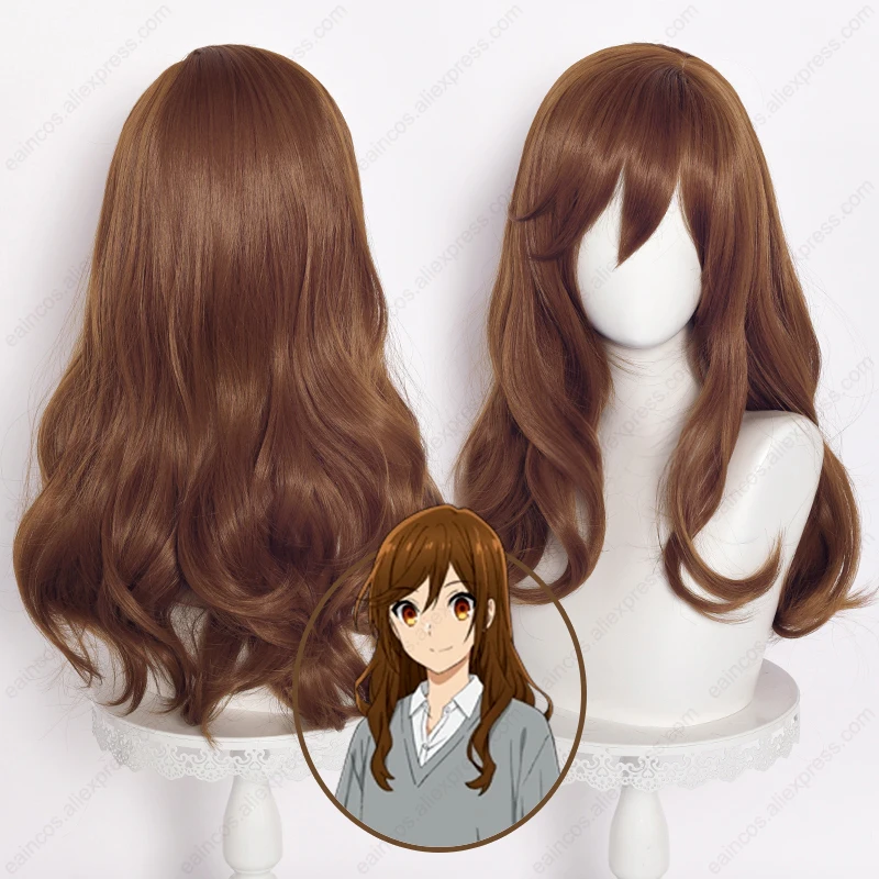

Anime Horimiya Hori Kyoko Cosplay Wig 60cm Long Brown Curly Wigs Heat Resistant Synthetic Hair Halloween