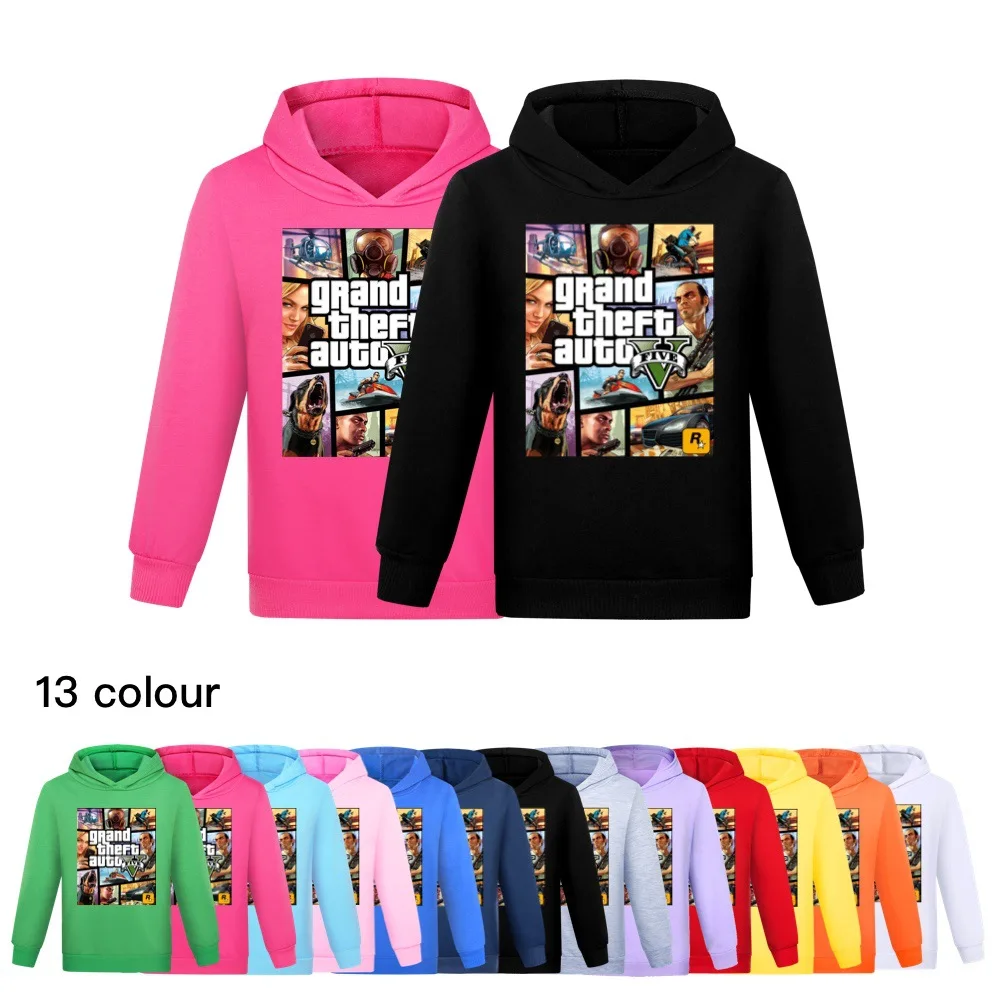 Худи Grand Theft Auto Game GTA 5, детская повседневная модная одежда, куртка для маленьких мальчиков и девочек, худи и свитшоты, детская верхняя одежда
Худи Grand Theft Auto Game GTA 5, детская повседневная модная одежда, куртка для маленьких мальчиков и девочек, худи и свитшоты, детская верхняя одежда