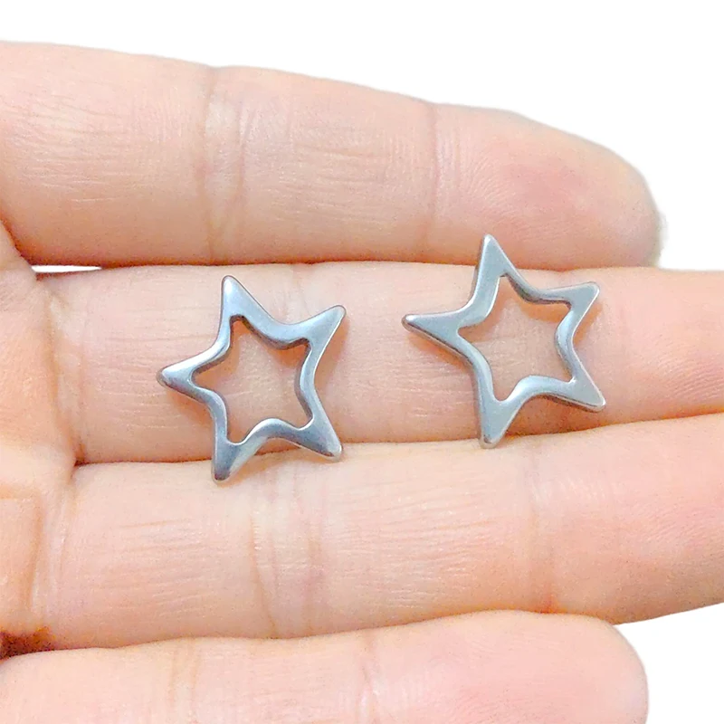 

WZNB 10Pcs/lot Star Frame Charms Meteor Stainless Steel Pendant for Jewelry Making Handmade Earrings Necklace Diy Accessories